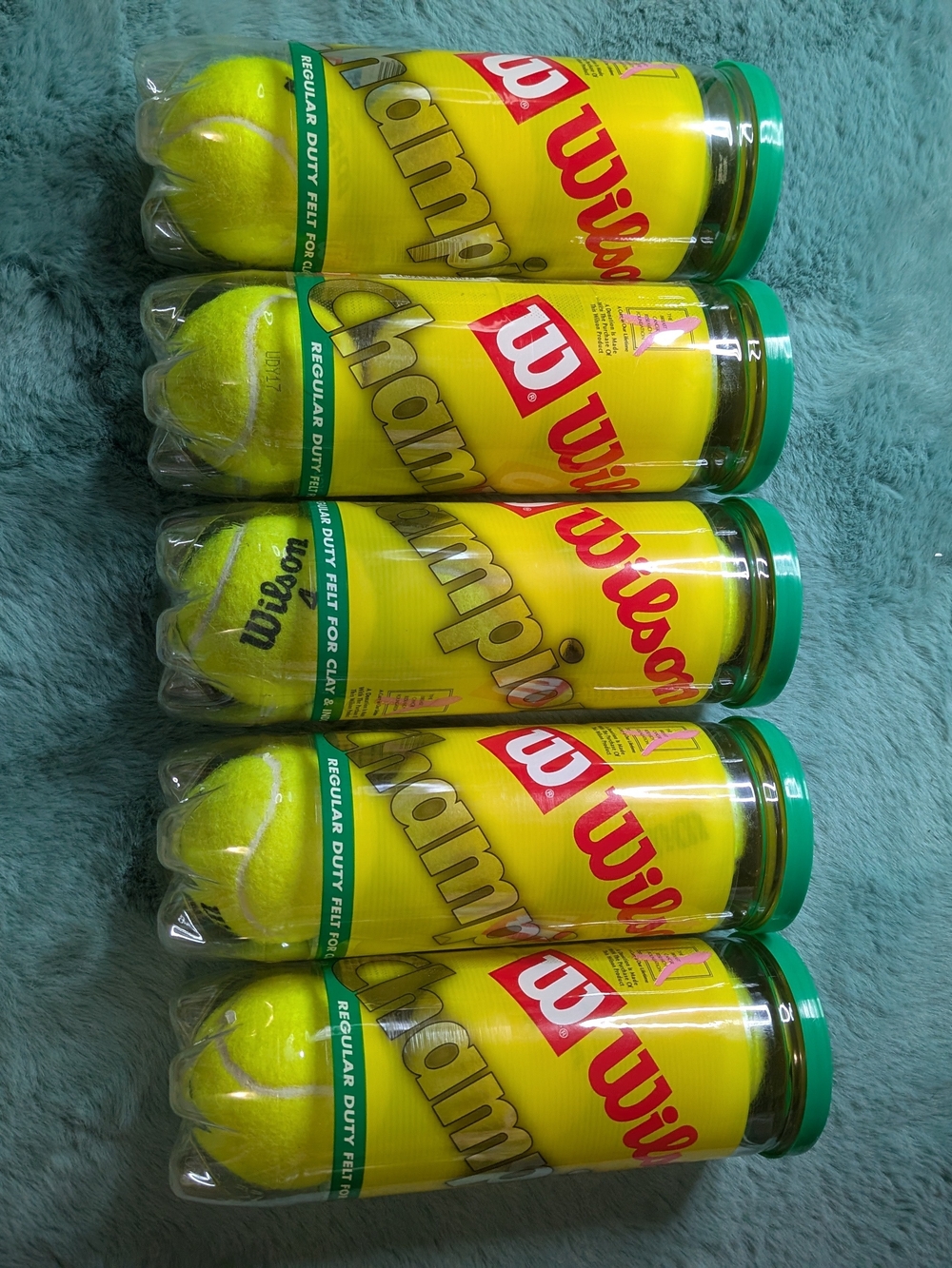 Wilson Neon Yellow Tennis Ball Can - Pack of 5